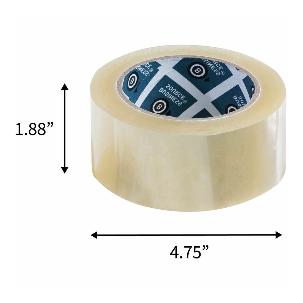 Business Source Heavy-duty Packaging Tape - 54.67 yd Length x 1.88" Width - 3" Core - Clear - Pressure-sensitive Poly - 3.54 mil - Rubber Backing - Tear Resistant, Split Resistant, Breakage Resistance. Picture 6