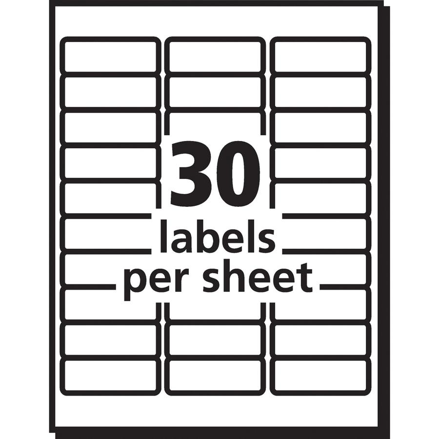 Avery&reg; Matte Address Labels - Sure Feed Technology - 1" Width x 2 5/8" Length - Permanent Adhesive - Rectangle - Laser - Clear - Film - 30 / Sheet - 10 Total Sheets - 300 Total Label(s) - 300 / Pa. Picture 4