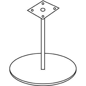 Lorell Essentials Round Conference Table Steel Base - Round Base - 28.50" Height x 23.63" Width x 23.63" Depth - Conferencing - Assembly Required - Black - Steel Base Material - 1 Each. Picture 5