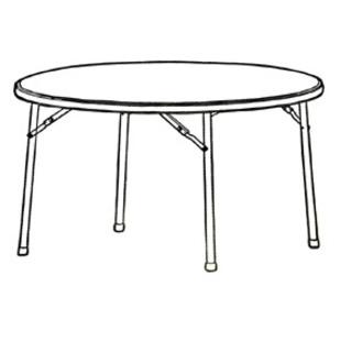 Lorell Ultra-Lite Banquet Folding Table - Round Top - 600 lb Capacity - 48" Table Top Diameter - 29.25" Height x 48" Width x 48" Depth - Indoor, Outdoor - Gray, Powder Coated - 1 Each. Picture 10
