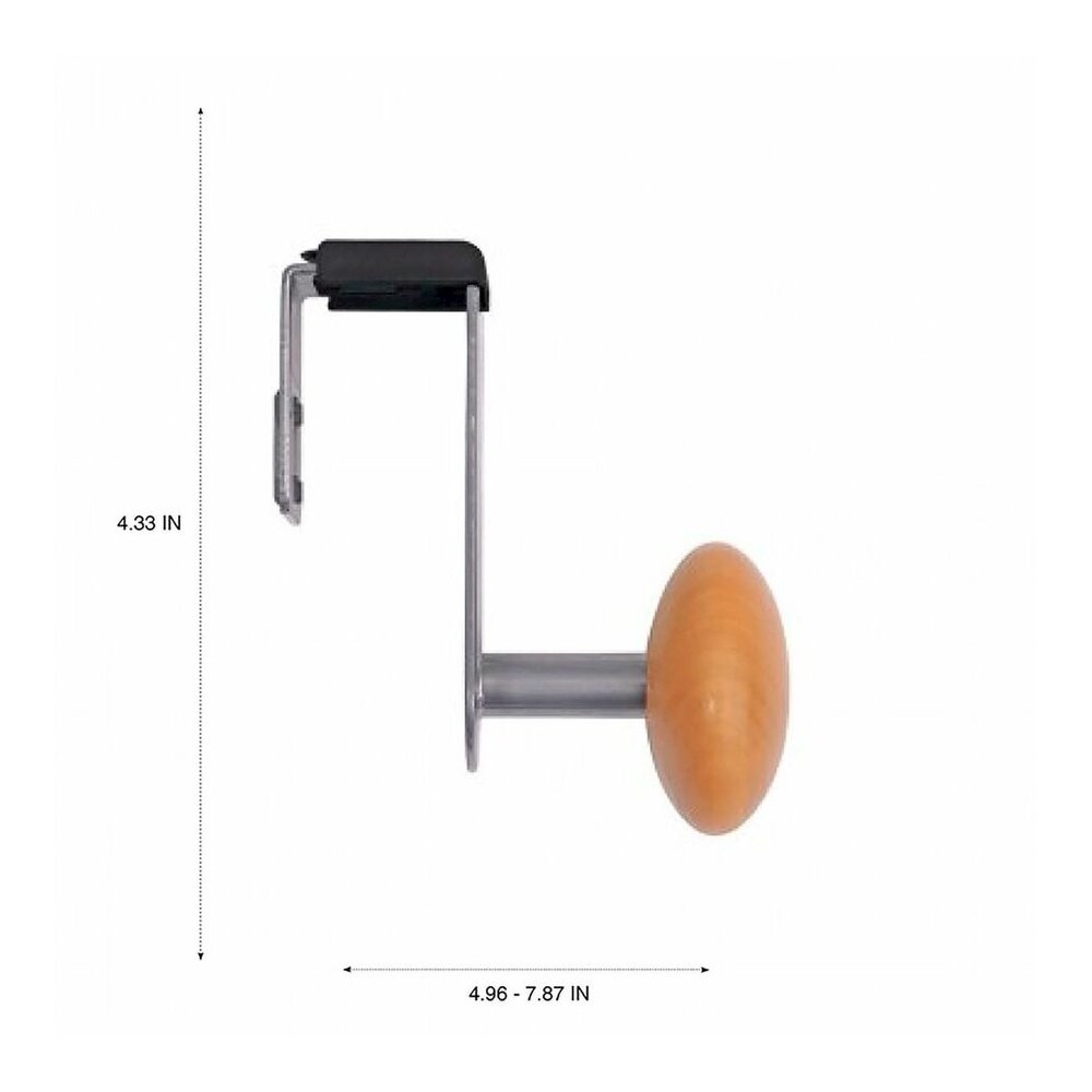 Alba Cubicle Single Garment Peg - 1 Pegs - 4.6" Height x 2.4" Width - for Garment - Silver, Brown - 1 Each. Picture 5