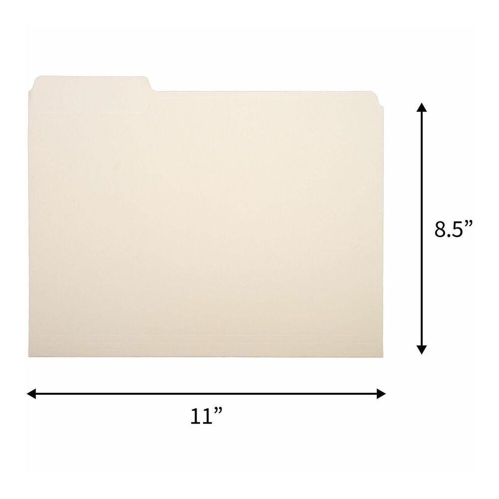 Business Source 1/3 Tab Cut Letter Recycled Top Tab File Folder - 8 1/2" x 11" - 3/4" Expansion - Top Tab Location - Assorted Tab Position - 11 pt. - 1 Plys - Manila - Tab - 10% Recycled - 100 / Box. Picture 5