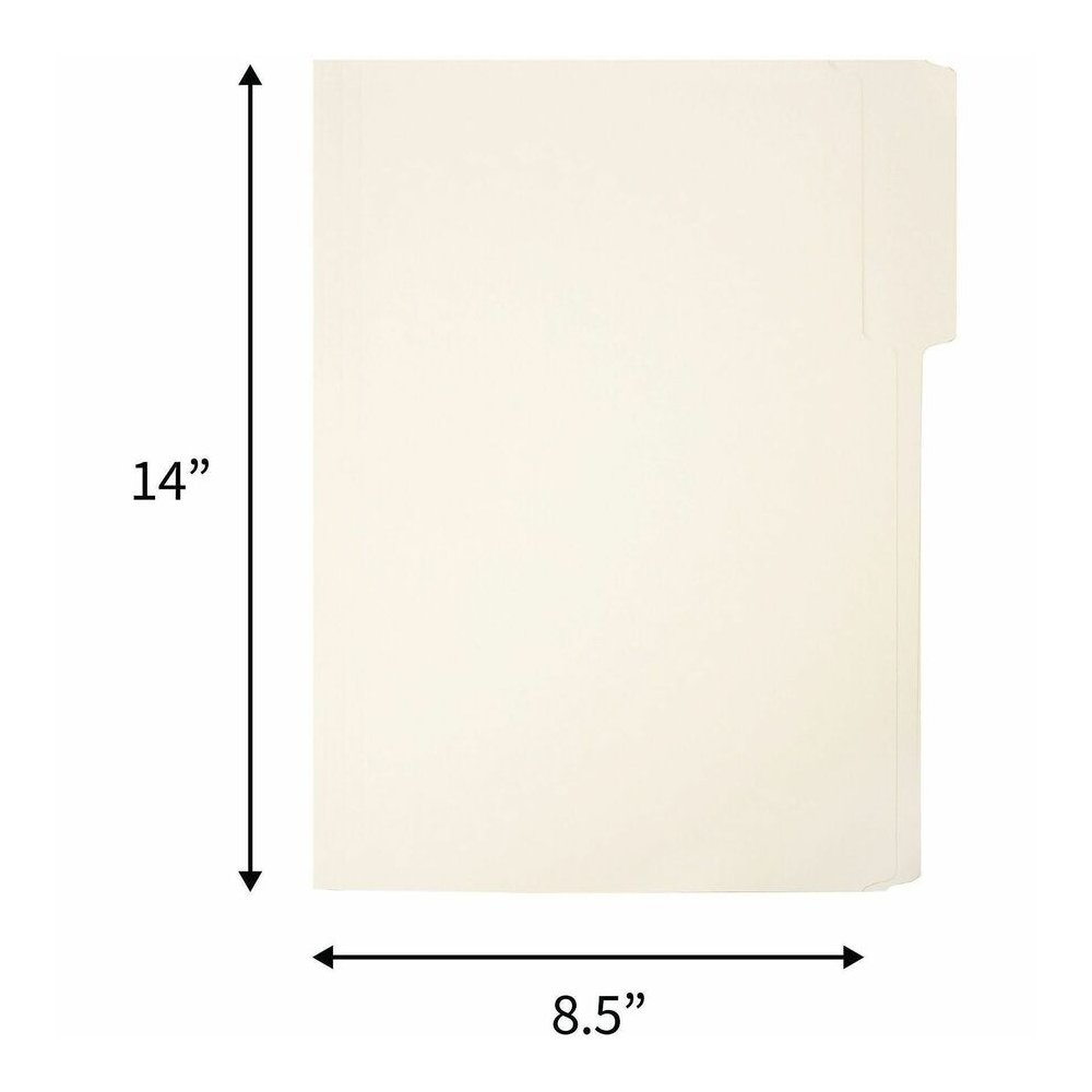Business Source 1/3 Tab Cut Legal Recycled Top Tab File Folder - 8 1/2" x 14" - 3/4" Expansion - Top Tab Location - Assorted Tab Position - 1 Plys - Manila Paper - Manila - Tab - 10% Recycled - 100 / . Picture 11