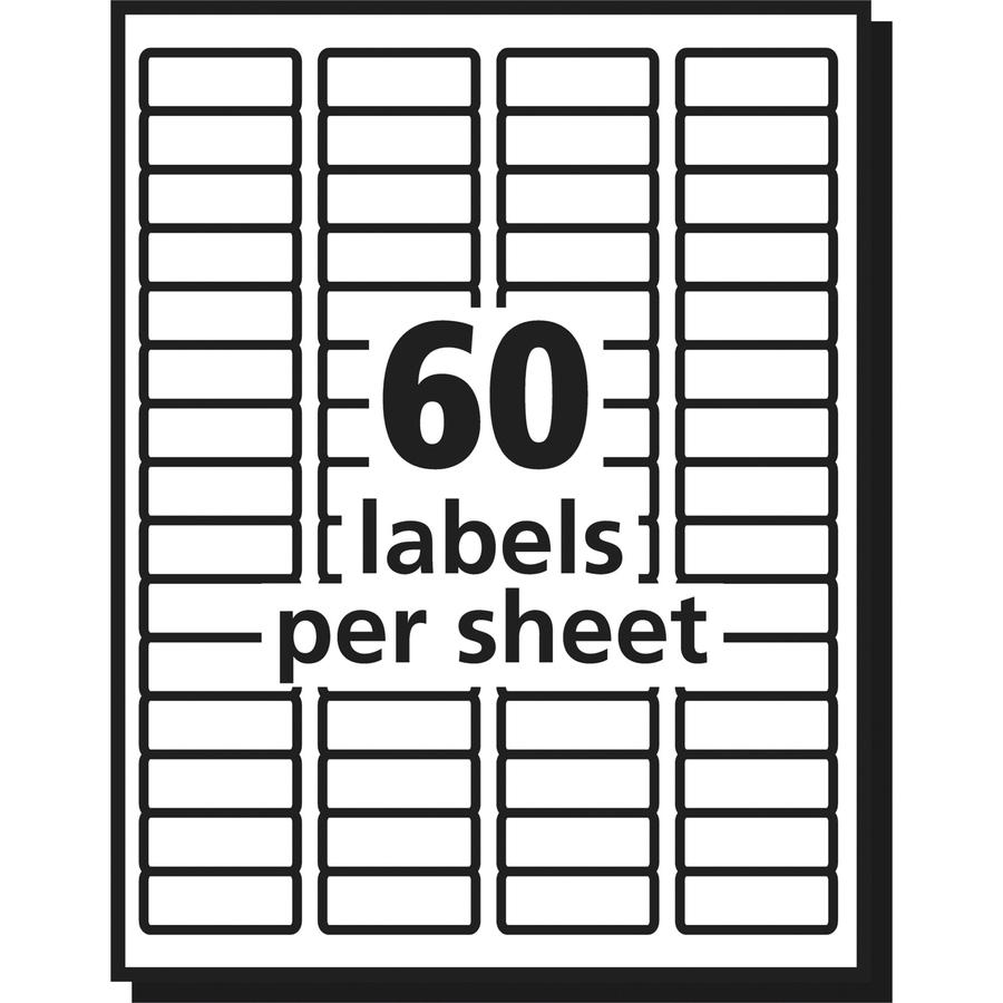 Avery&reg; Easy Peel Return Address Labels - 2/3" Width x 1 3/4" Length - Permanent Adhesive - Rectangle - Laser - Clear - Film - 60 / Sheet - 10 Total Sheets - 600 Total Label(s) - 600 / Pack. Picture 4