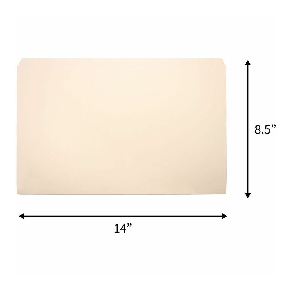 Business Source Straight Tab Cut Legal Recycled Top Tab File Folder - 8 1/2" x 14" - 10.5 pt. - Manila Paper - Manila - 10% Recycled - 100 / Box. Picture 4