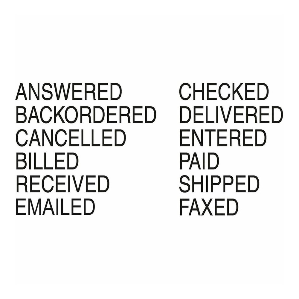 Trodat Professional 12 Message Date Stamp - Message Stamp - ANSWERED, BACKORDERED, CANCELLED, BILLED, RECEIVED, EMAILED, CHECKED, DELIVERED, ENTERED, PAID, SHIPPED, ... - 10000 Impression(s) - Black -. Picture 3