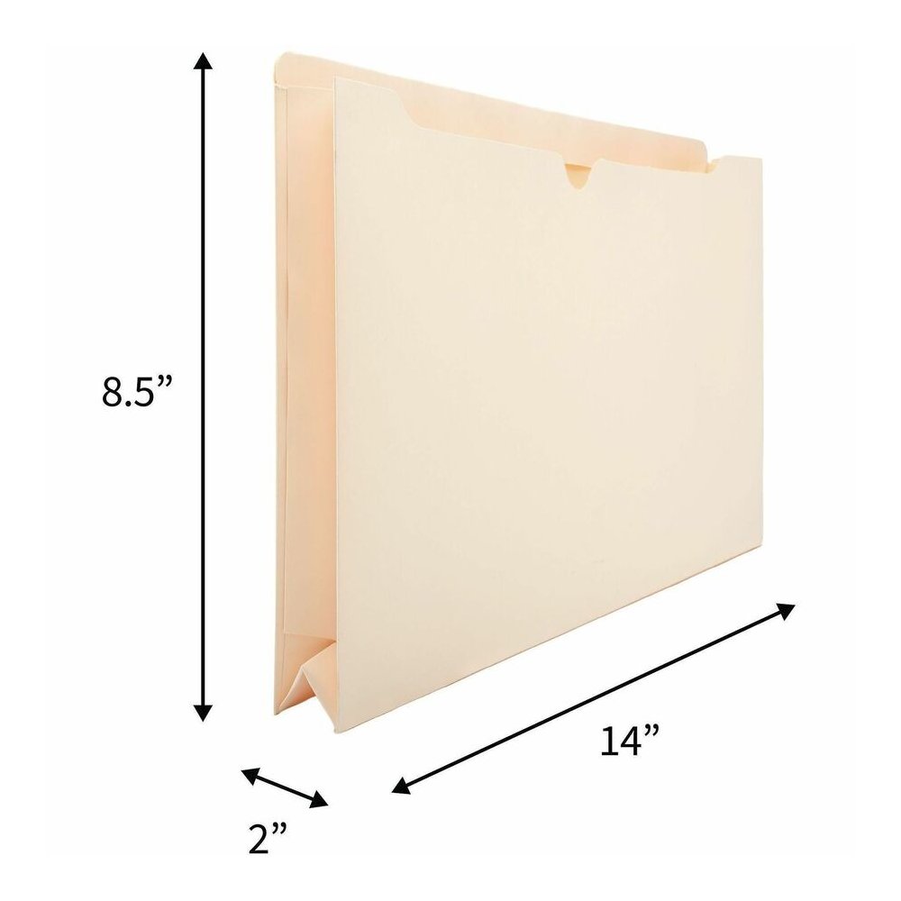 Business Source Straight Tab Cut Legal Recycled File Pocket - 8 1/2" x 14" - 2" Expansion - 11 pt. - Manila - Slip Resistant, Reinforced Tab, Heavyweight Cover - 10% Recycled - 50 / Box. Picture 8