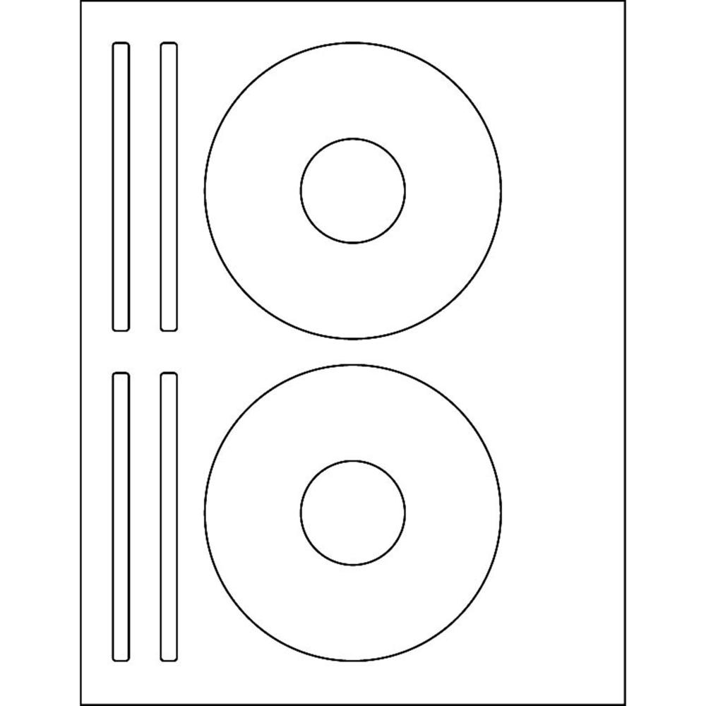 Business Source CD/DVD Labels - - Height4 5/8" Diameter - Permanent Adhesive - Circle - Inkjet, Laser - White - 300 / Pack - Lignin-free, Smudge Resistant. Picture 3