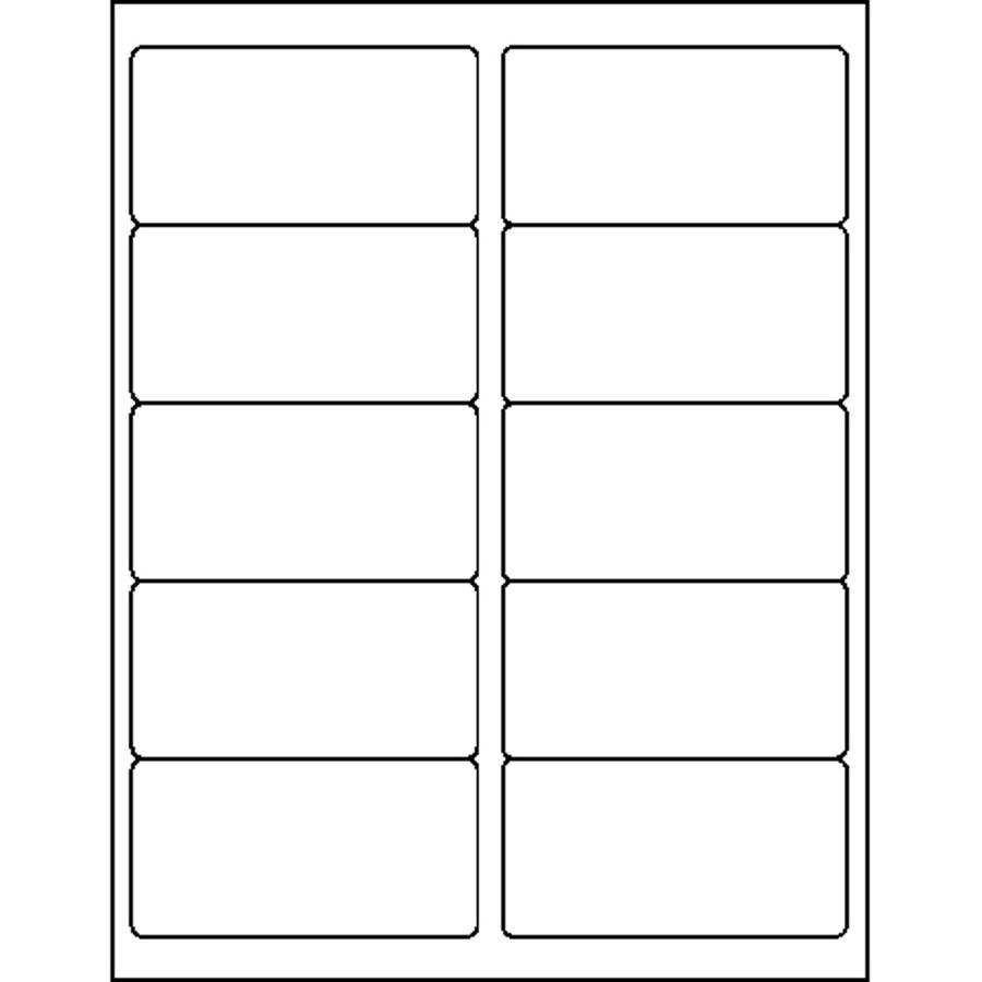 Business Source Bright White Premium-quality Shipping Labels - 2" Width x 4" Length - Permanent Adhesive - Rectangle - Laser, Inkjet - White - 10 / Sheet - 250 Total Sheets - 2500 / Pack. Picture 3
