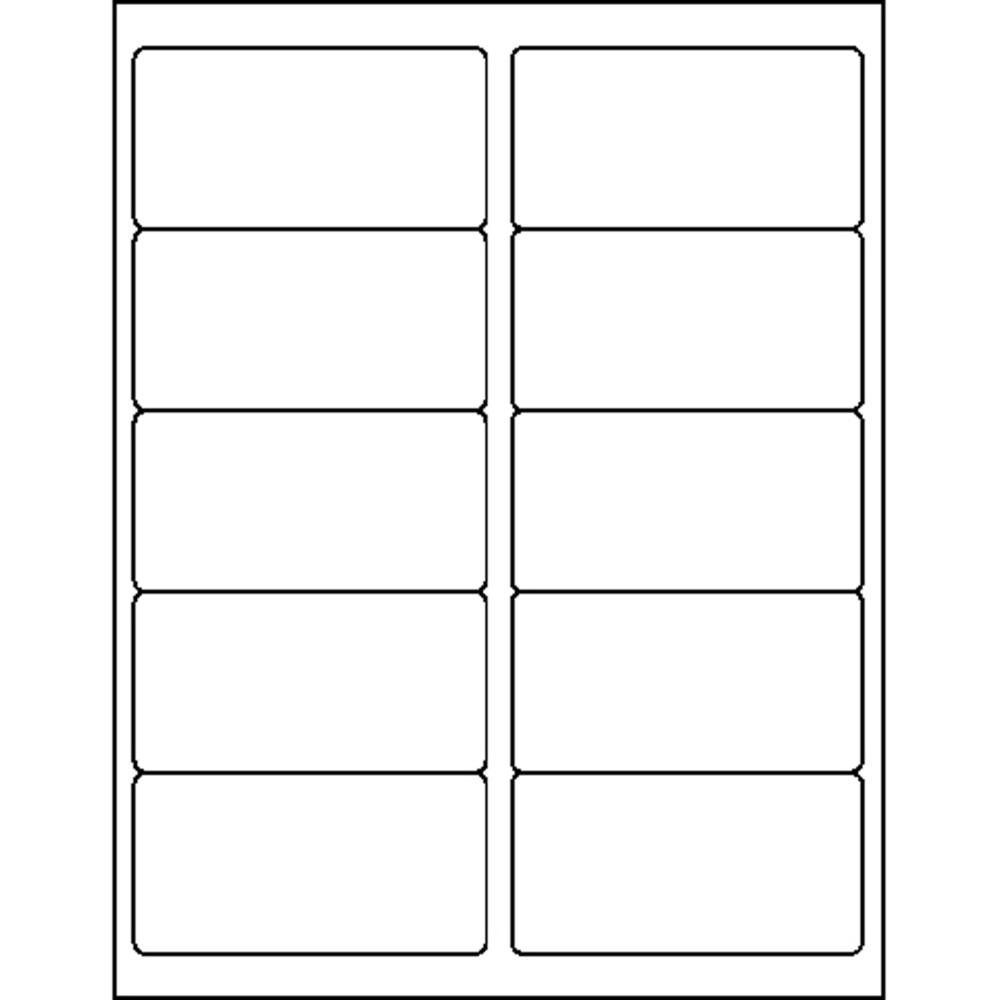 Business Source Neon Labels - 2" Width x 4" Length - Permanent Adhesive - Rectangle - Laser - Neon Pink - 10 / Sheet - 250 / Pack. Picture 3