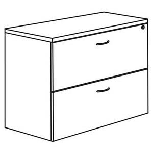 Lorell Essentials Series Lateral File - 29.5" Height x 35.5" Width x 22" Depth - Finish: Cherry, Laminate - Leveling Glide, Lockable Drawer - 1 Each. Picture 5