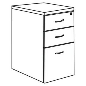 Lorell Essentials Series Box/Box/File Mobile File Cabinet - 28.4" Height x 15.7" Width x 22" Depth x 1" Thickness - Total Drawer(s): 3 - Finish: Cherry, Laminate - Leveling Glide - 1 Each. Picture 2