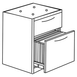 Lorell Essentials Series Box/File Hanging File Cabinet - 15.5" x 21.9" x 18.9" - 2 x Box, File Drawer(s) - Double Pedestal - Finish: Laminate, Mahogany - Ball-bearing Suspension, Lockable Drawer, Adju. Picture 4