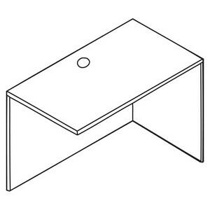 Lorell Essentials Series Return Shell - 29.5" Height x 47.3" Width x 23.6" Depth - Finish: Cherry, Laminate - Grommet, Modesty Panel - 1 Each. Picture 4