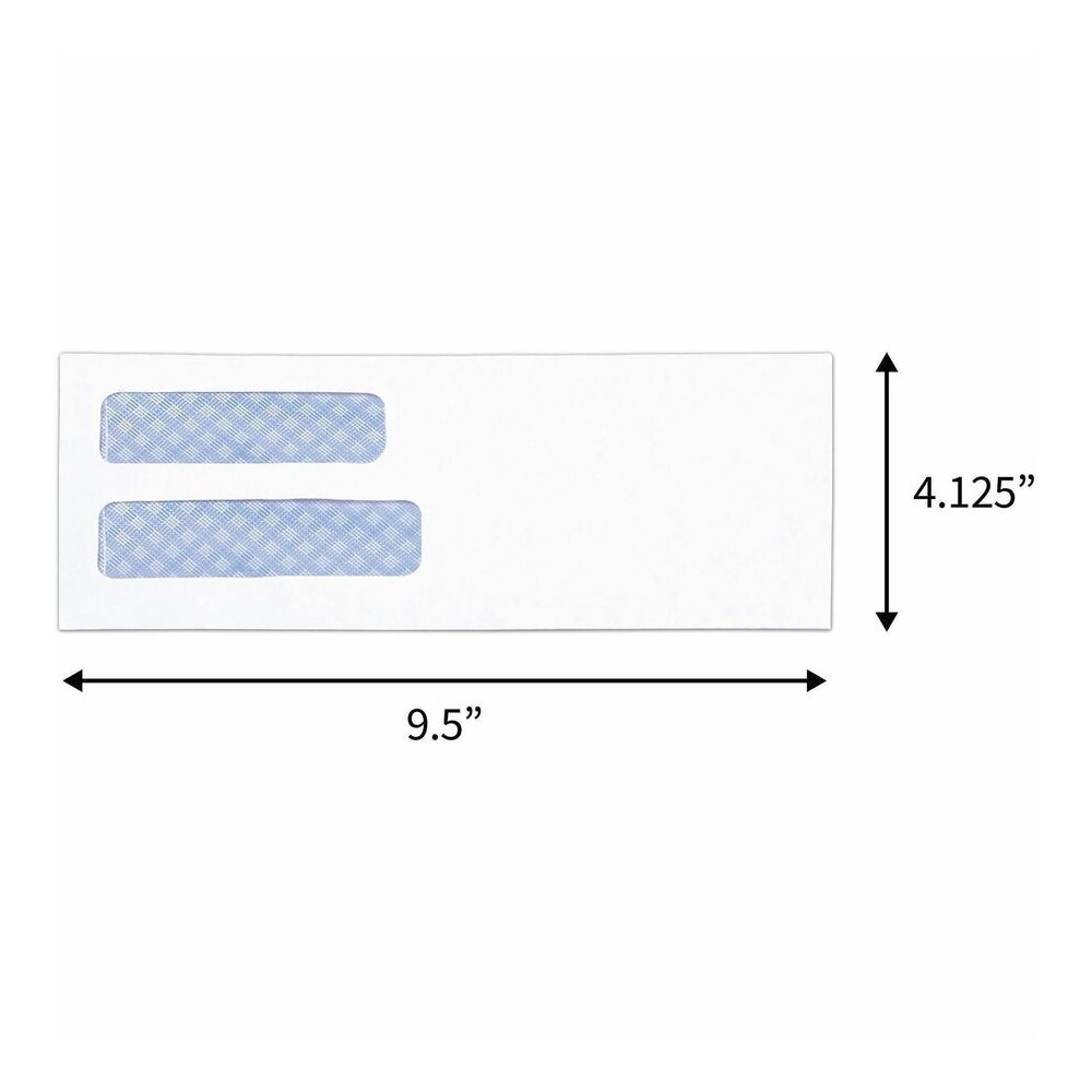 Business Source No. 10 Double-Window Invoice Envelopes - Double Window - #10 - 9 1/2" Width x 4 1/8" Length - 24 lb - Gummed - White - Wove - 1 Box. Picture 8