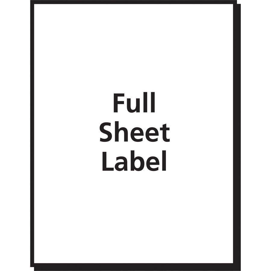 Avery&reg; Shipping Label - 8 1/2" Width x 11" Length - Permanent Adhesive - Rectangle - Inkjet - Matte Clear - Matte - Film - 1 / Sheet - 1 Total Sheets - 10 Total Label(s) - 10 / Pack. Picture 2