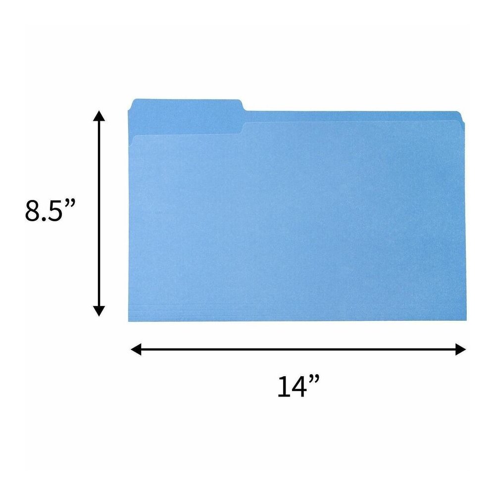 Business Source 1/3 Tab Cut Legal Recycled Top Tab File Folder - 8 1/2" x 14" - 3/4" Expansion - Top Tab Location - Assorted Tab Position - 11 pt. - 1 Plys - Assorted - Acid-free - 10% Recycled - 100 . Picture 8