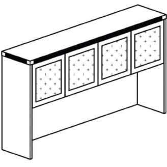 Mayline Aberdeen AHG72 Hutch - 39.1" x 72" x 15" - 4 x Door(s) - Durable - Mocha - Assembly Required. Picture 2