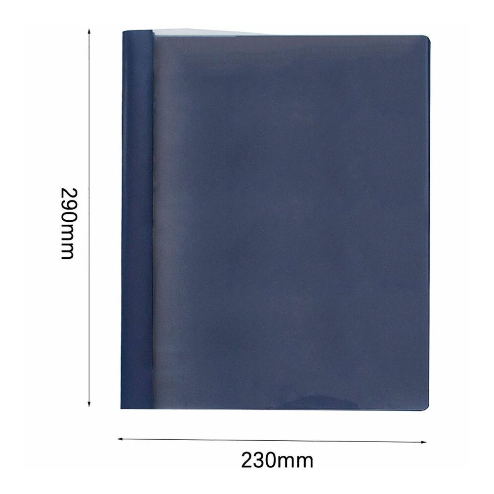 Business Source Letter Report Cover - 1/2" Folder Capacity - 8 1/2" x 11" - 100 Sheets Capacity - 3 x Prong Fastener - Clear, Dark Blue - Durable, Non-stick, Heavy Duty, Water Resistant, Textured - 1 . Picture 6