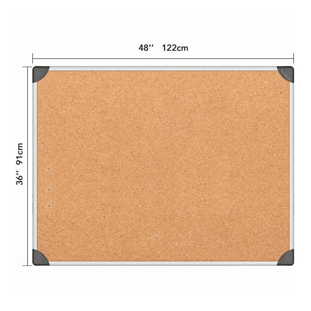 Lorell Corkboard - 36" Board Height x 48" Board Width - Cork Surface - Laminated, Resist Warping, Durable, Resilient - Aluminum Frame - 1 Each. Picture 7