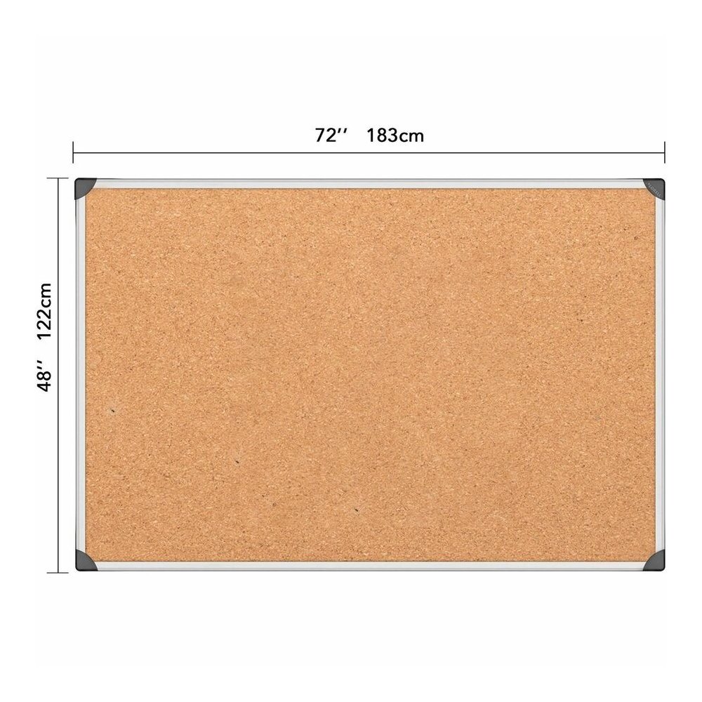 Lorell Corkboard - 48" Board Height x 72" Board Width - Cork Surface - Resist Warping, Durable, Laminated, Resilient - Aluminum Frame - 1 Each. Picture 7