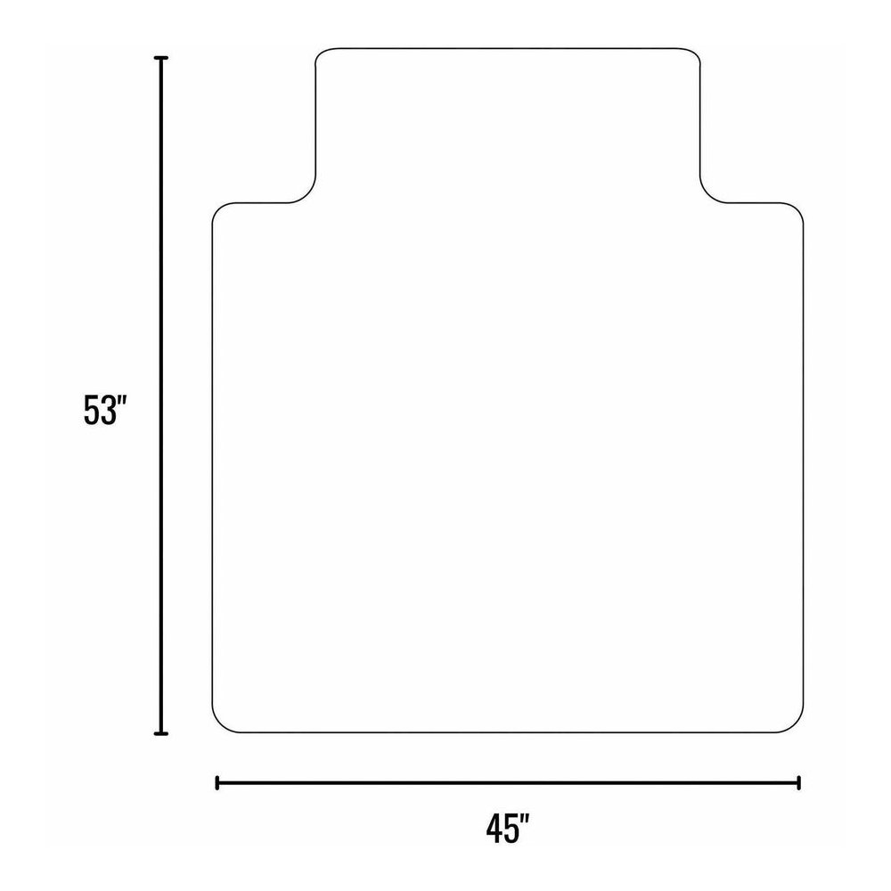 ES ROBBINS Hard-Floor Chair Mat - Hardwood Floor, Hard Floor, Wood Floor, Tile Floor - 53" Length x 45" Width x 0.110" Thickness - Lip Size 12" Length x 25" Width - Vinyl - Clear - 1 Each. Picture 3