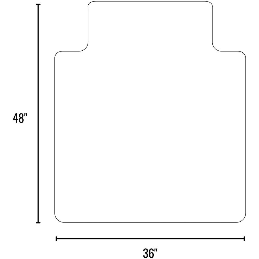 ES ROBBINS EverLife Chair Mat with Lip - Pile Carpet - 48" Length x 36" Width x 0.38" Thickness - Lip Size 10" Length x 20" Width - Vinyl - Clear. Picture 5