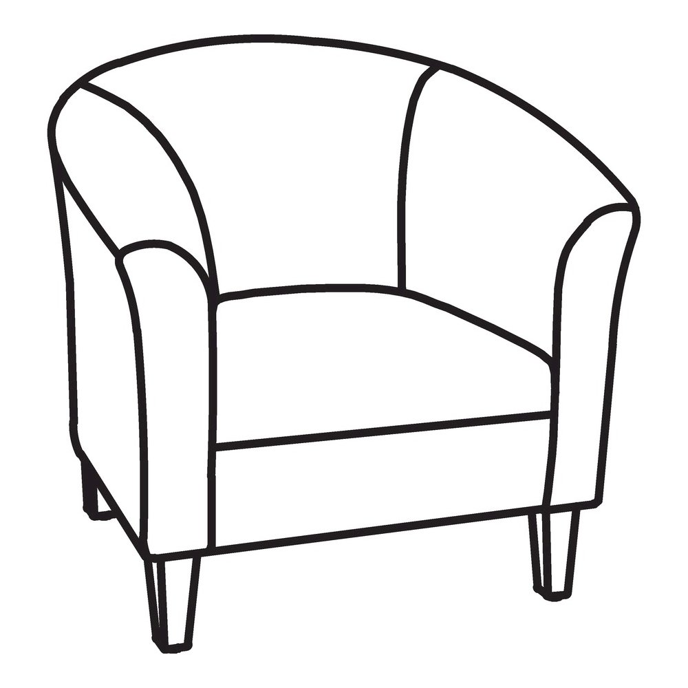Lorell Barrel Armchair - Black Seat Color - Fabric Seat Material - Black Back Color - Fabric Back Material - Four-legged Base - 1 Each. Picture 8
