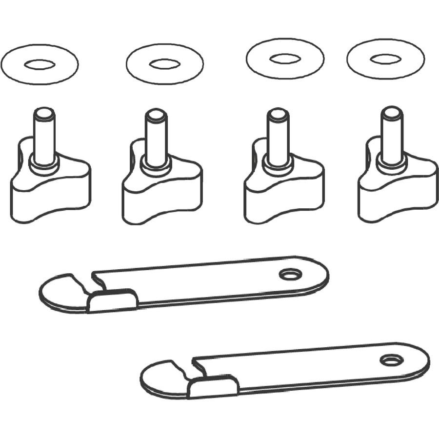 Lorell Preference Training Table Connector - 4.63" Width x 1.25" Depth x 0.37" Height - Metal - Black - 1 Set. Picture 4