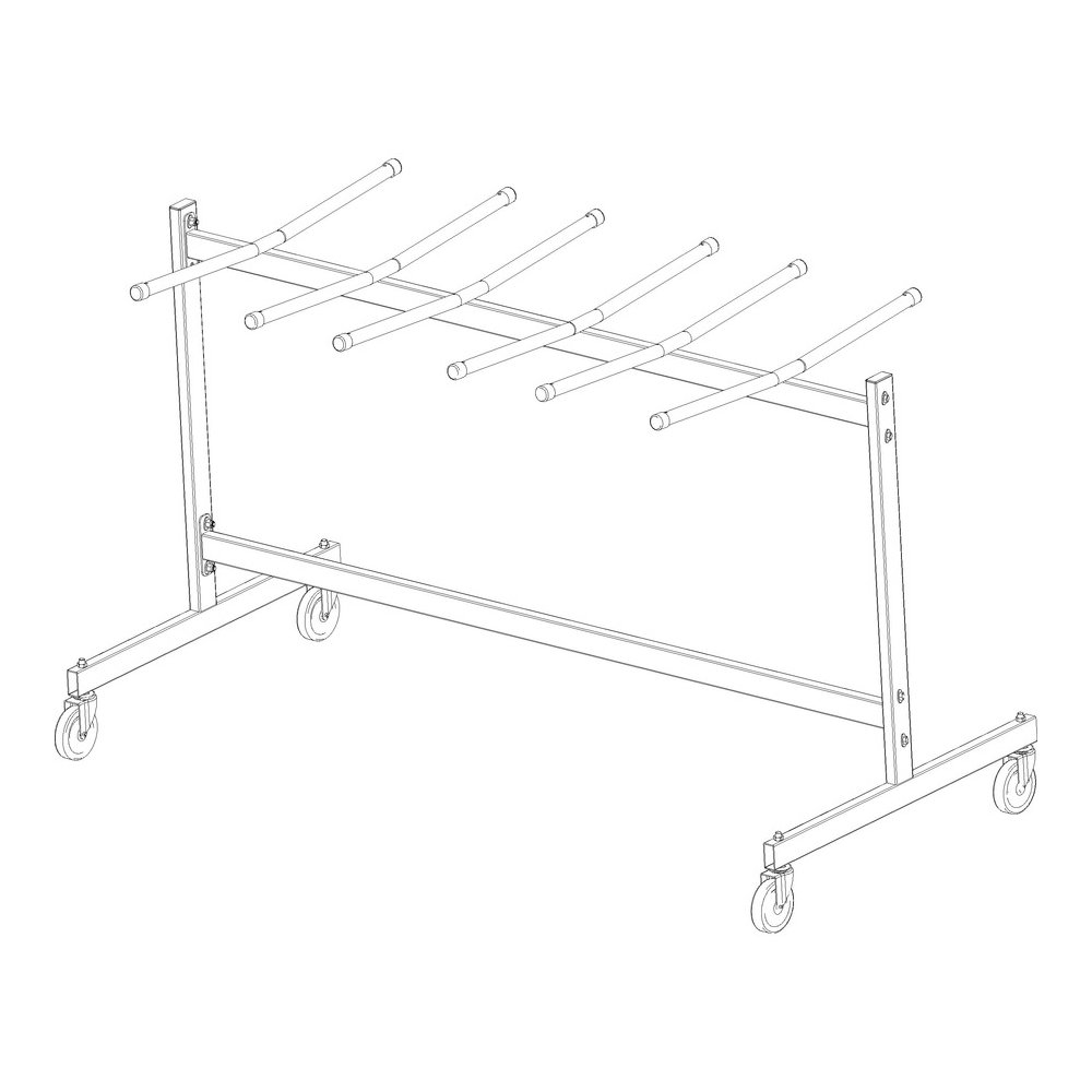 Lorell Folding Chair Dolly - 68" Width x 30.75" Depth x 35.75" Height - Black Steel Frame - Black - For 42 Devices - 1 Each. Picture 7