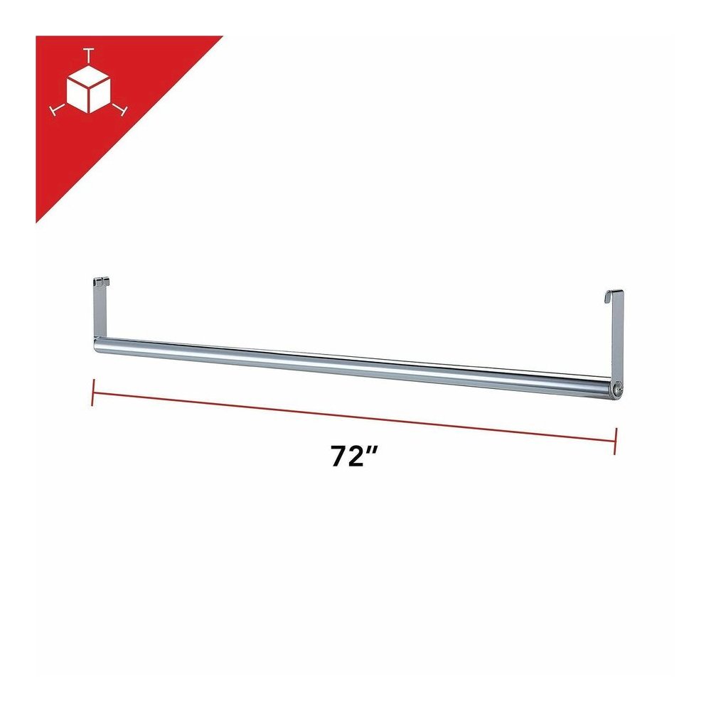 Lorell Industrial Wire Shelving Garment Hanger Bar - x 36" Length - for Garment, Coat - Chrome - 1 Each. Picture 4