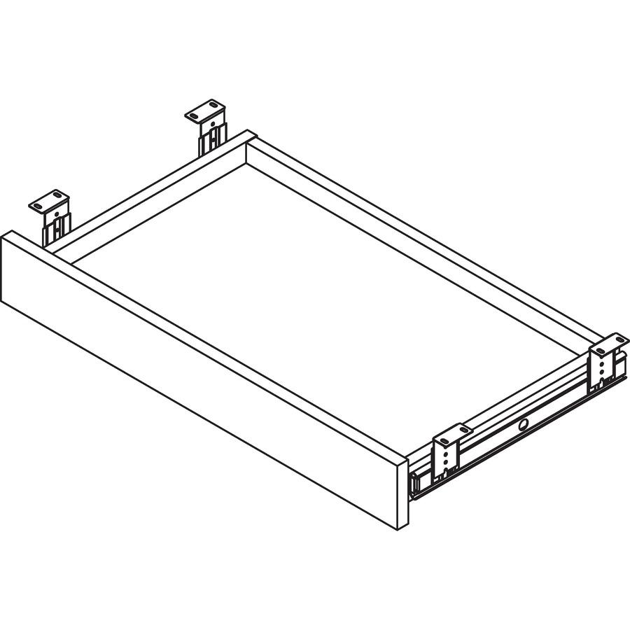 Lorell Universal Keyboard Tray - 28.4" Length x 16.7" Width x 5.1" Height - Cherry, Laminate. Picture 5