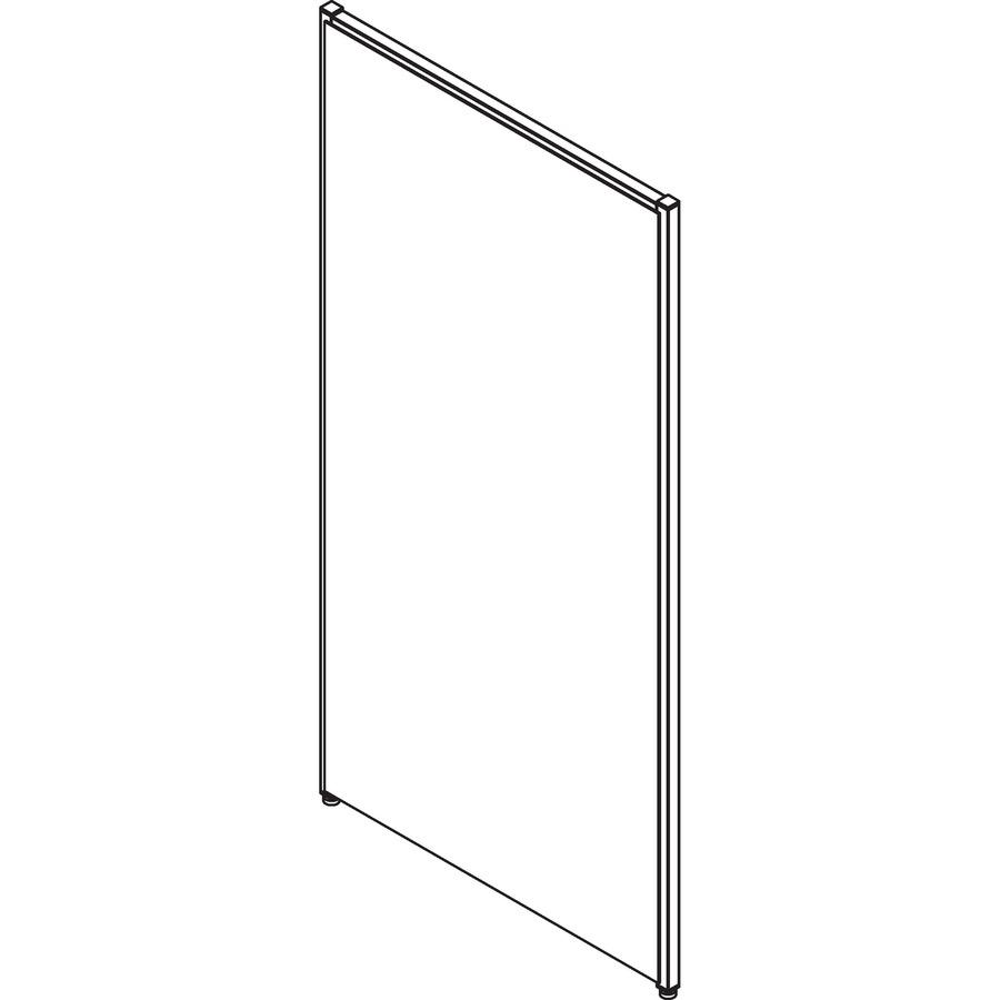 Lorell Panel System Partition Fabric Panel - 30.5" Width x 60" Height - Steel Frame - Gray - 1 Each. Picture 3