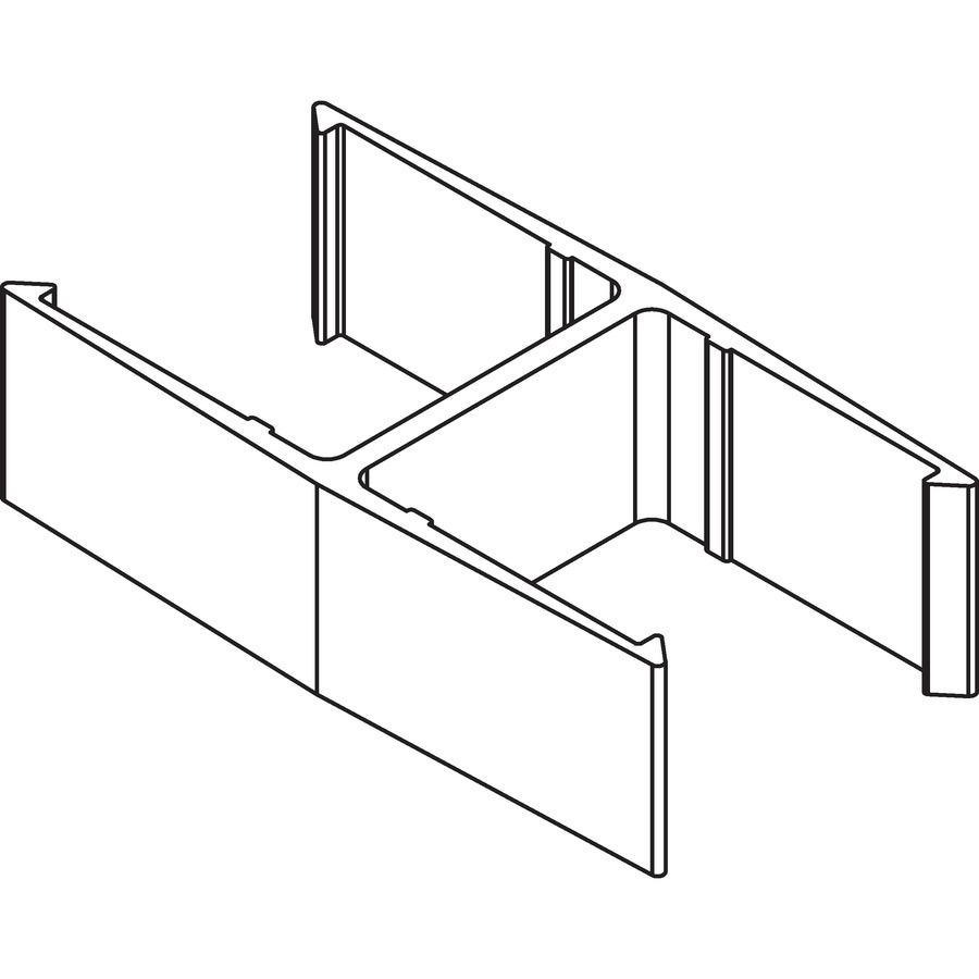 Lorell 180-degree Straight Panel Connectors - 1.3" Width x 2.3" Depth x 0.6" Height - Aluminum - Aluminum. Picture 2