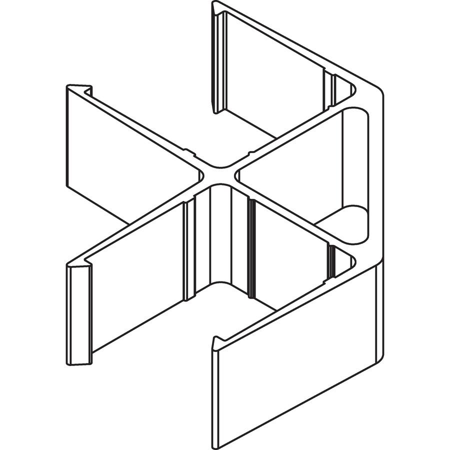 Lorell 90-Degree Panel Connectors - 2.25" Width x 2.25" Depth x 0.63" Height - Aluminum - Aluminum - 1 Set. Picture 4