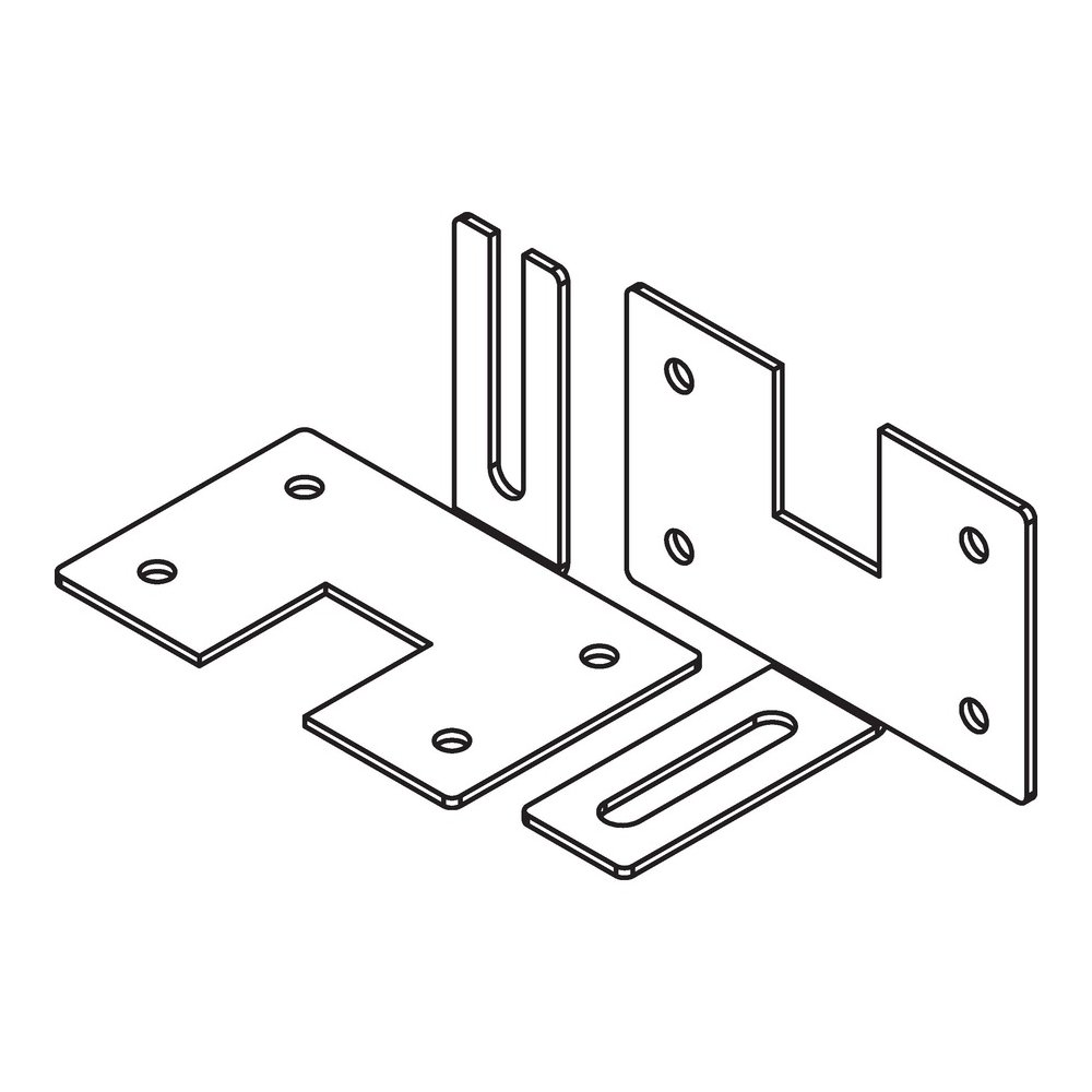 Lorell Panel System Wall Brackets - 2.50" Width x 3.75" Depth x 2.50" Height - Aluminum - Aluminum - 1 Set. Picture 6