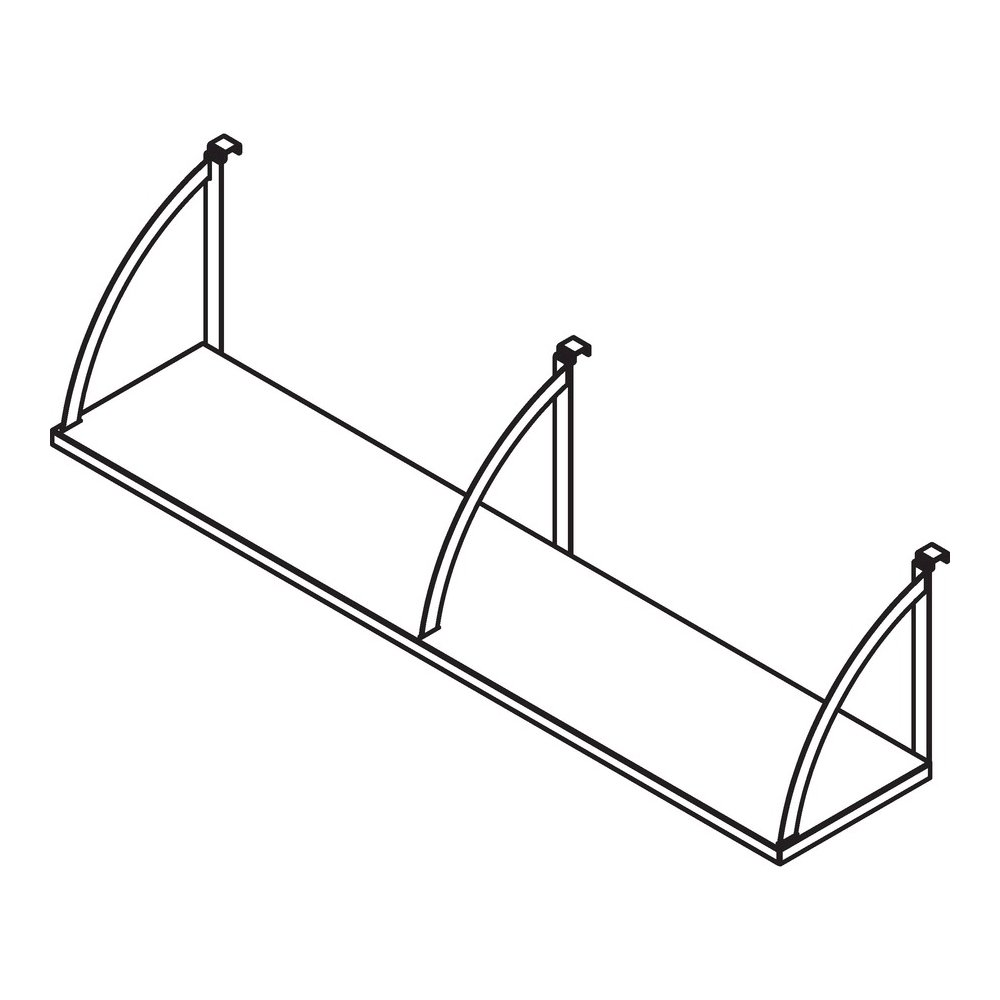Lorell Panel System Shelf - 56.25" Width x 11.75" Depth x 14.25" Height - Metal - Aluminum - 1 Each. Picture 5