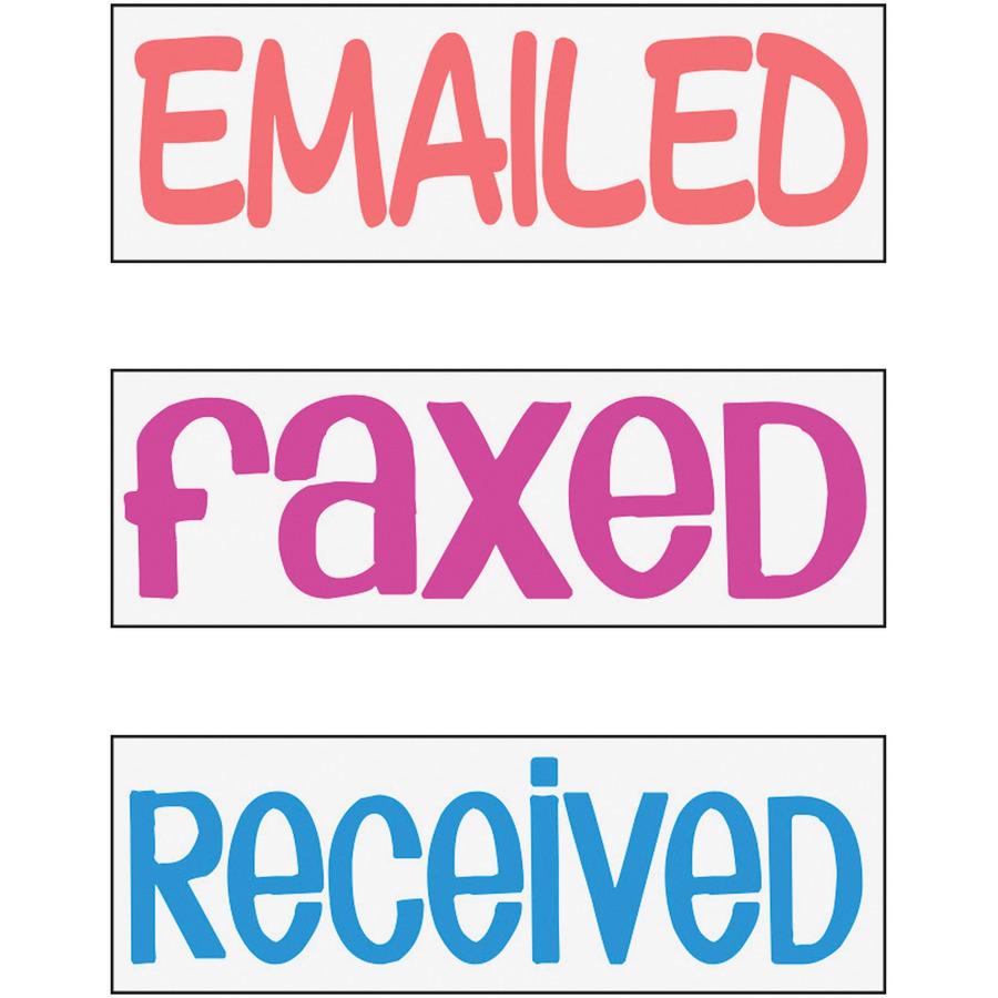 stackSTAMP Emailed Message Stamp Set - Message Stamp - EMAILED, FAXED, RECEIVED - 0.63" Impression Width x 1.81" Impression Length - Assorted - 1 Each. Picture 3