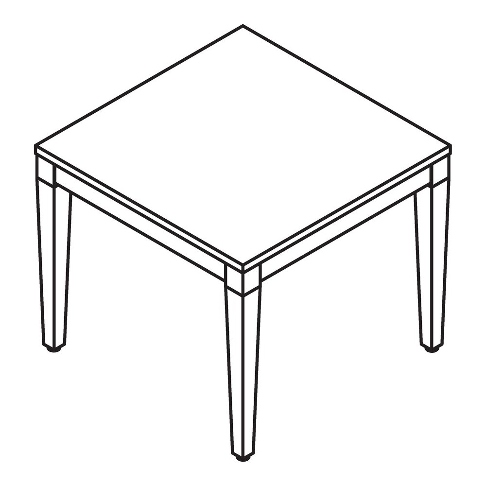 Lorell Solid Wood Corner Table - Square Top - Four Leg Base - 4 Legs - 23.60" Table Top Length x 23.60" Table Top Width - 20" Height x 23.63" Width x 23.63" Depth - Reception - Assembly Required - Sol. Picture 7