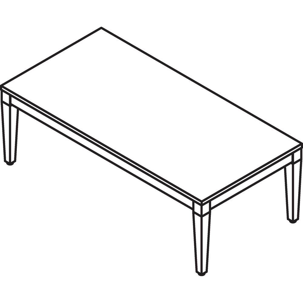 Lorell Solid Wood Coffee Table - Rectangle Top - Four Leg Base - Traditional Style - 4 Legs - 47.50" Table Top Length x 23.60" Table Top Width x 42.50" Table Top Depth - 15.75" Height x 23.63" Width x. Picture 4