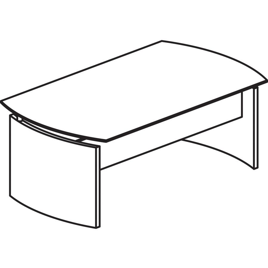 Mayline Left Hand Bridge - 29.5" Height x 24" Width x 48" Depth, 1" Thickness Work Surface - Beveled Edge - Material: Steel - Finish: Gray, Laminate, Silver - Stain Resistant, Water Resistant, Abrasio. Picture 2