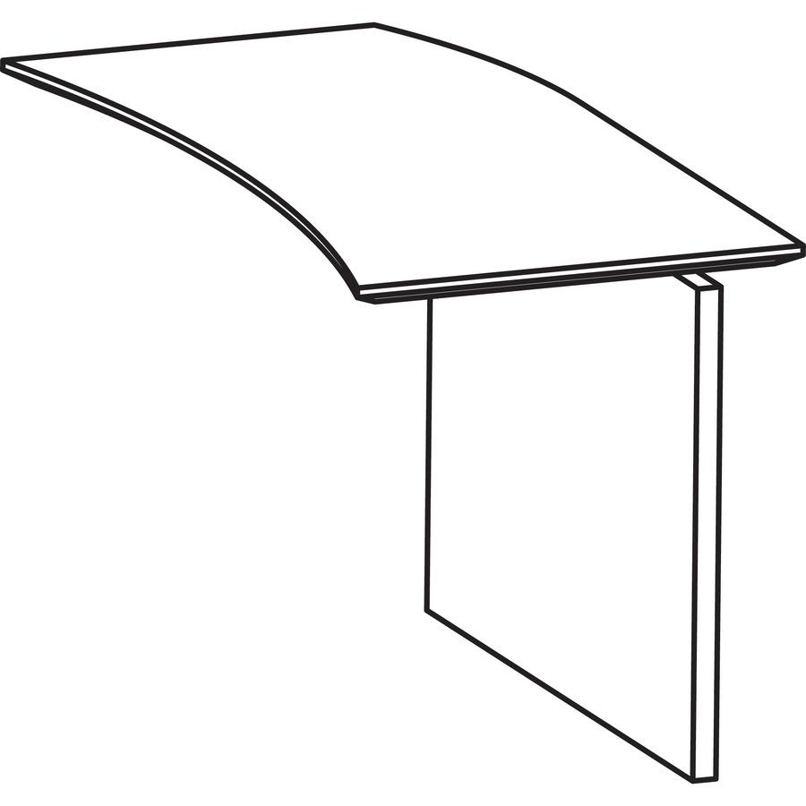 Mayline Right Hand Bridge - 29.5" Height x 48" Width x 24" Depth, 1" Thickness Work Surface - Beveled Edge - Material: Steel - Finish: Gray, Laminate, Silver - Stain Resistant, Water Resistant, Abrasi. Picture 2