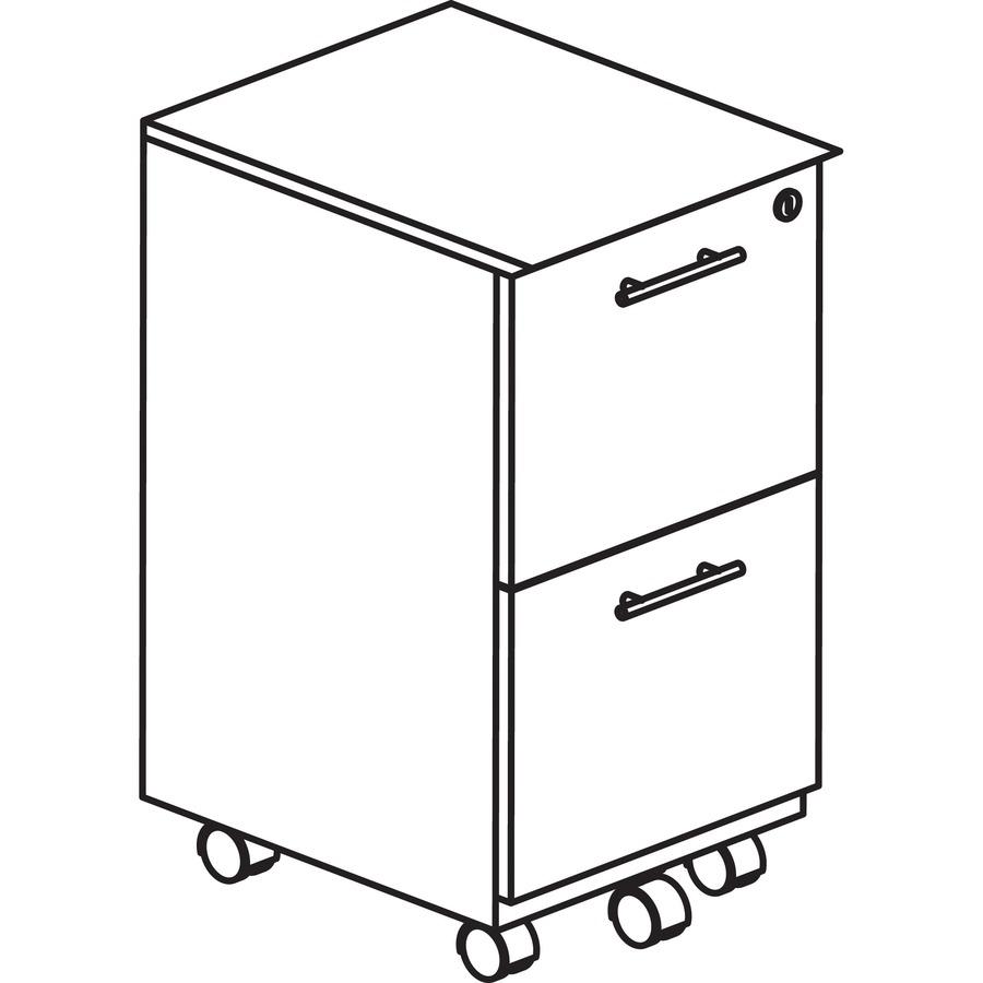Mayline Gray Laminate File/File Mobile Pedestal File - 26.8" Height x 18" Width x 15.5" Depth - Total Drawer(s): 2 - Material: Steel - Finish: Gray, Laminate - Stain Resistant, Water Resistant, Abrasi. Picture 2