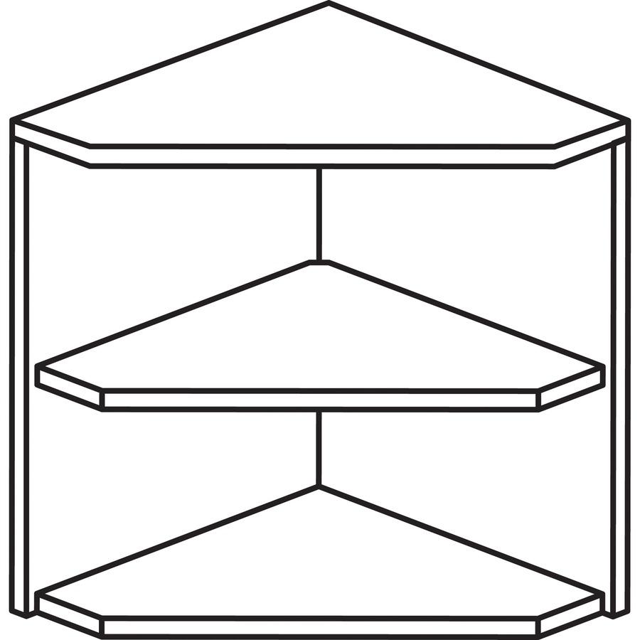 Mayline Medina Corner Support for Hutches - 20" Height x 15" Width x 15" Depth - 2 Shelve(s) - Finish: Gray Steel Laminate - Abrasion Resistant, Stain Resistant, Water Resistant, Durable - For Office . Picture 2