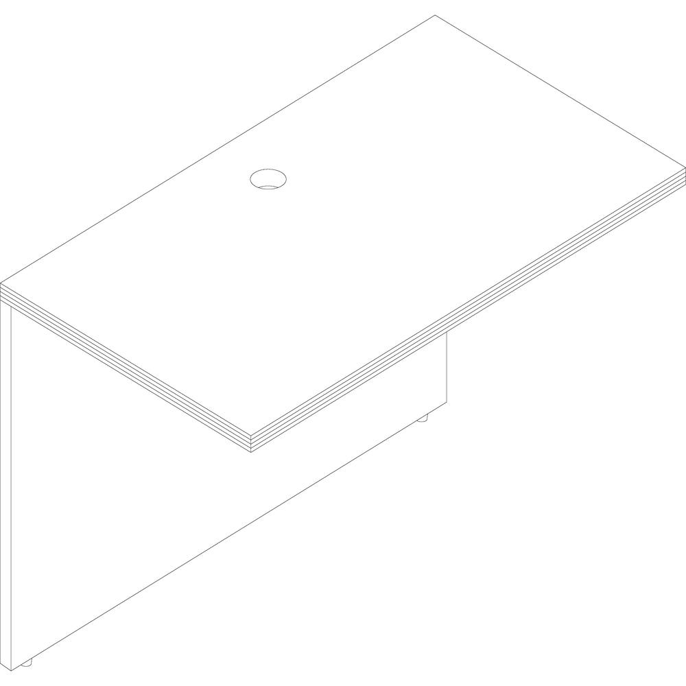 Lorell Chateau Series Bridge - 41.4" x 23.6"30" Bridge, 1.5" Top - Reeded Edge - Material: P2 Particleboard - Finish: Mahogany, Laminate - Durable, Grommet, Modesty Panel, Cord Management - For Office. Picture 3