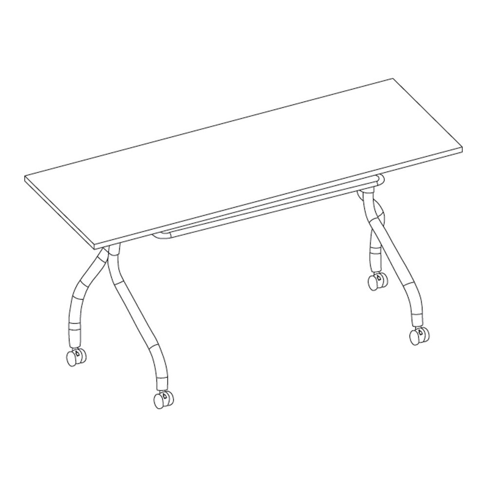 Lorell Flip Top Training Table - Rectangle Top - Four Leg Base - 4 Legs - 60" Table Top Width x 23.50" Table Top Depth - 29.50" Height x 59" Width x 23.63" Depth - Assembly Required - Espresso, Black . Picture 5