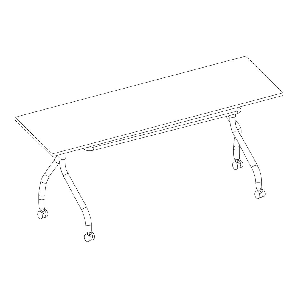 Lorell Flip Top Training Table - Rectangle Top - Four Leg Base - 4 Legs - 72" Table Top Width x 23.50" Table Top Depth - 29.50" Height x 70.88" Width x 23.63" Depth - Assembly Required - Espresso, Bla. Picture 5