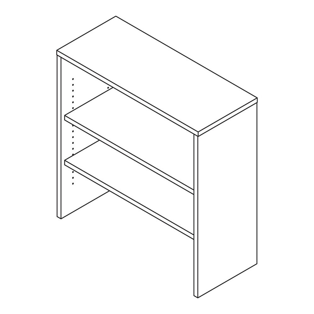 Lorell Essentials Series Stack-on Bookshelf - 36" Height x 36" Width x 15" Depth - 2 Shelve(s) - Material: MFC, Polyvinyl Chloride (PVC) - Finish: Walnut, Laminate - Stackable - For Office, Book, Bind. Picture 5