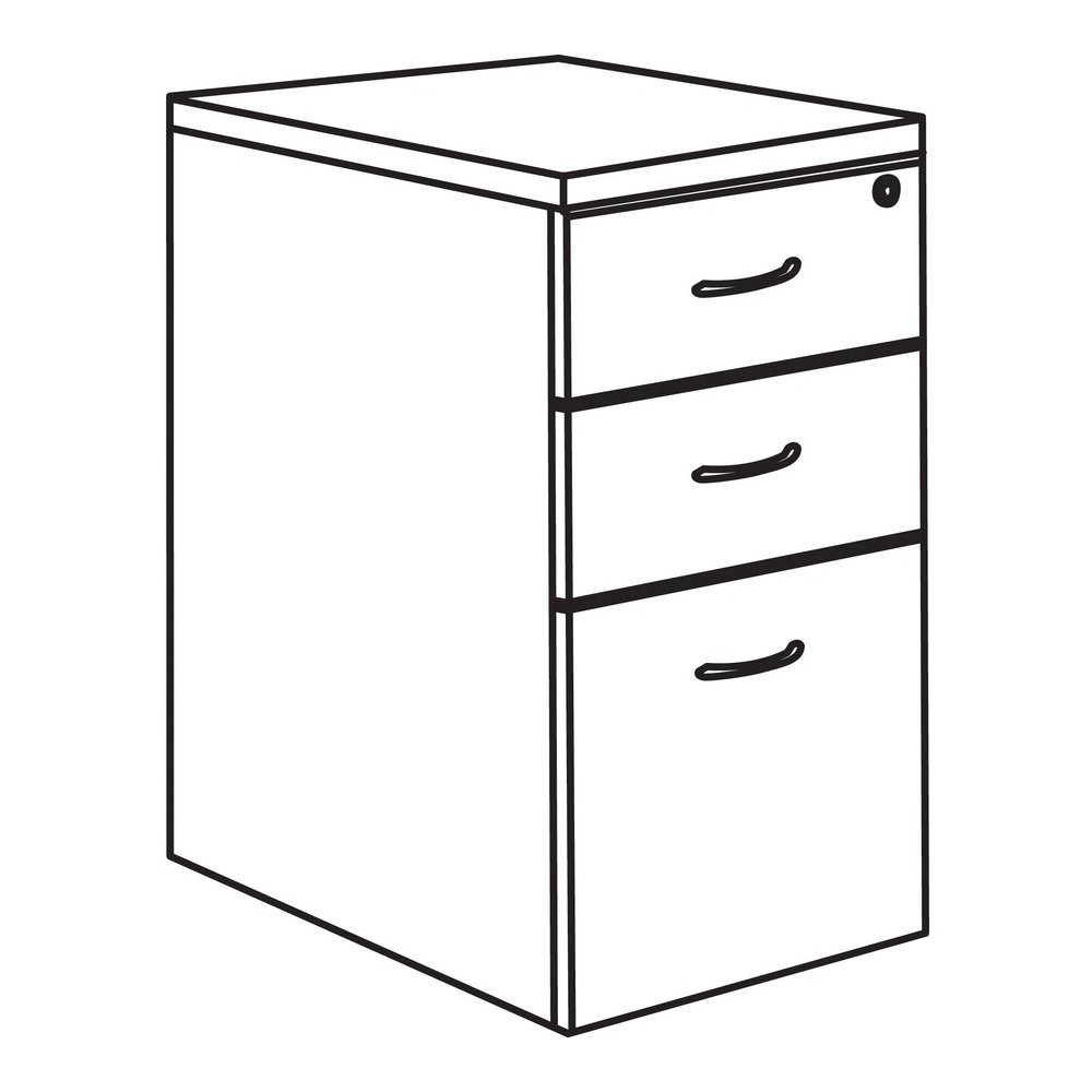 Lorell Essentials Series Box/Box/File Mobile File Cabinet - 1" Thickness Top, 3.8" Thickness Drawer Pull, 28.4" Height x 15.7" Width x 22" Depth Pedestal - Total Drawer(s): 3 - Single Pedestal - Walnu. Picture 7