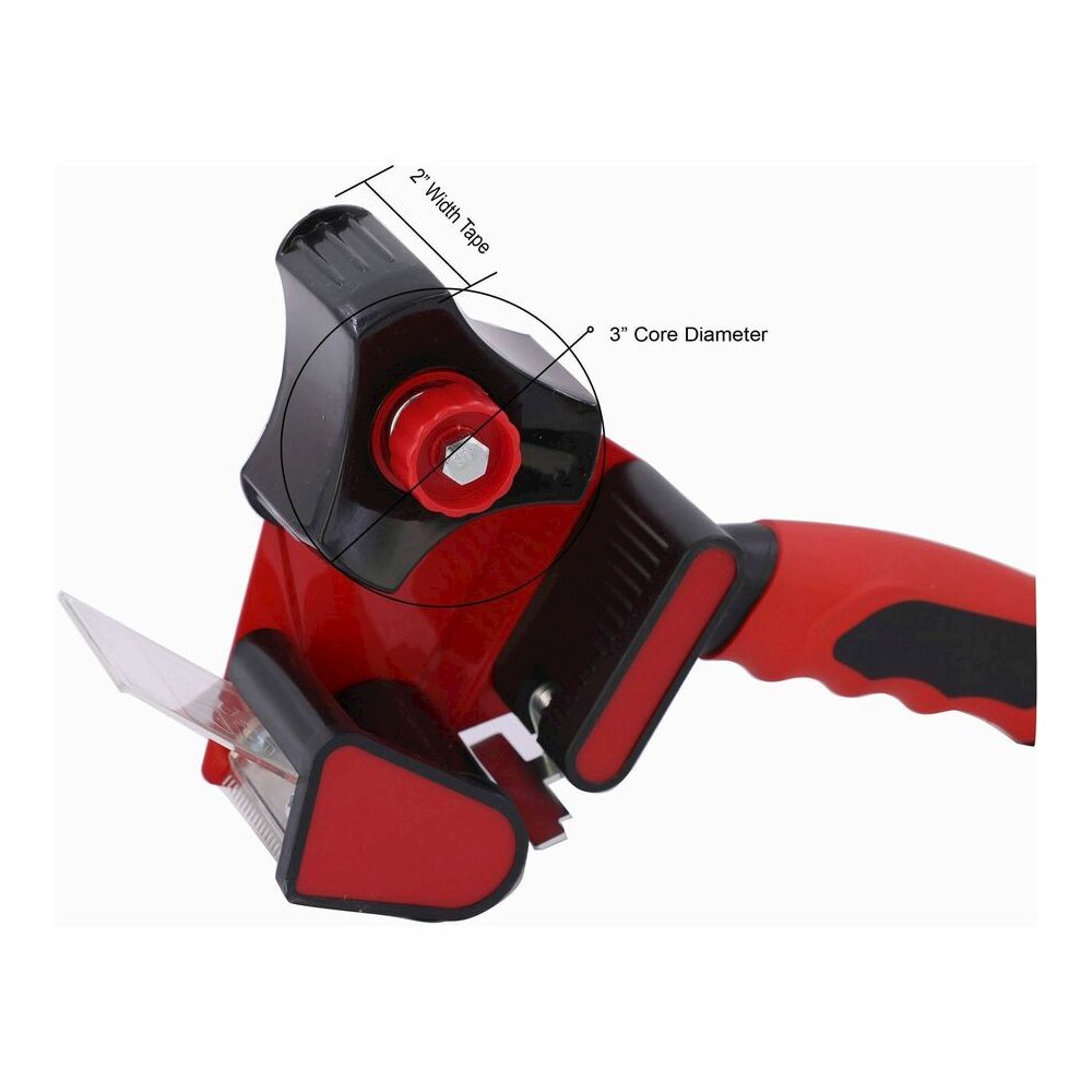 Sparco Handheld Tape Dispenser - 3" Core - Refillable - Ergonomic Design, Adjustable Tension Mechanism, Durable - Red, Black - 1 Each. Picture 9